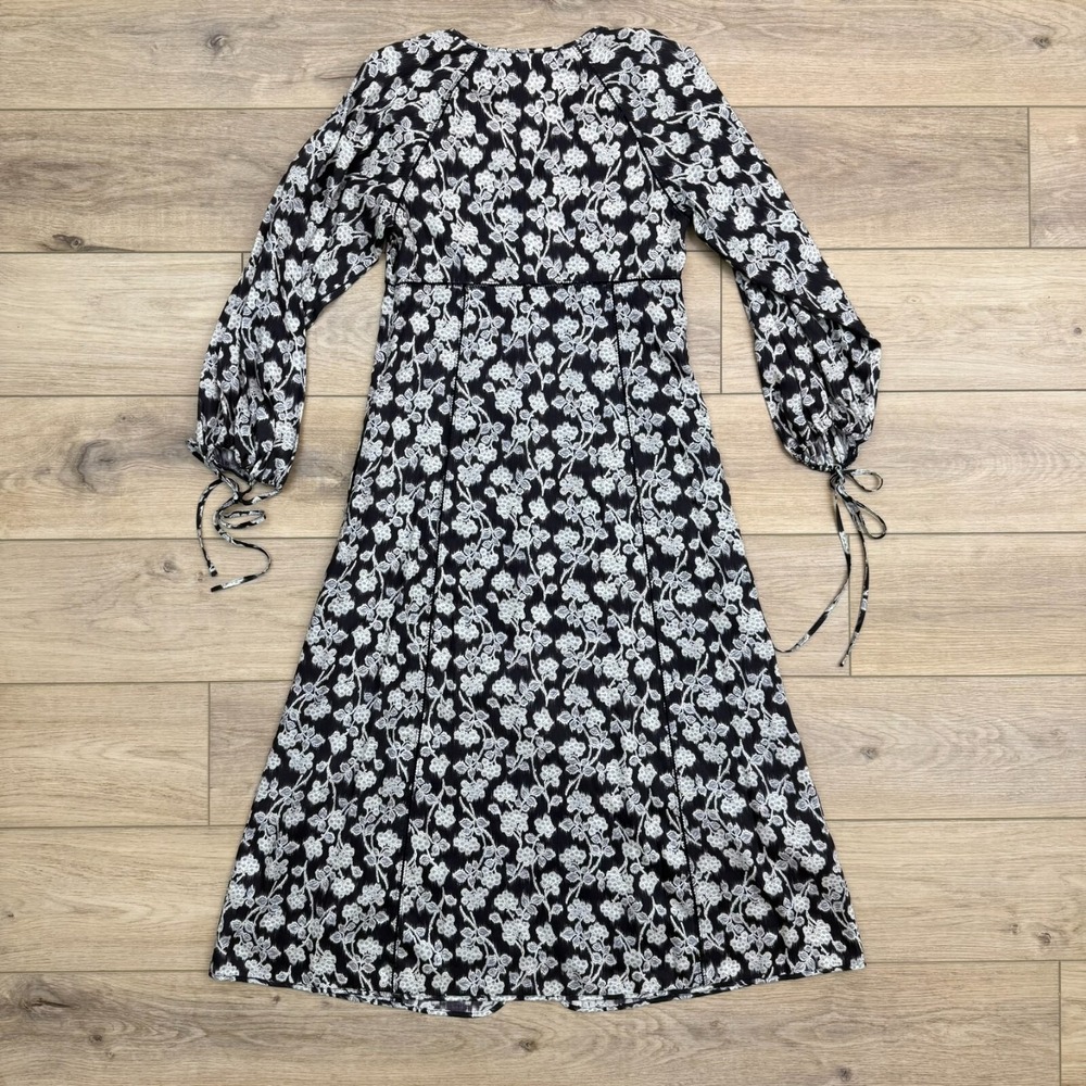 Rebecca Taylor Alicia Floral Midi Dress Long Sleeve Lined Boho Pockets‎ - Picture 6 of 16